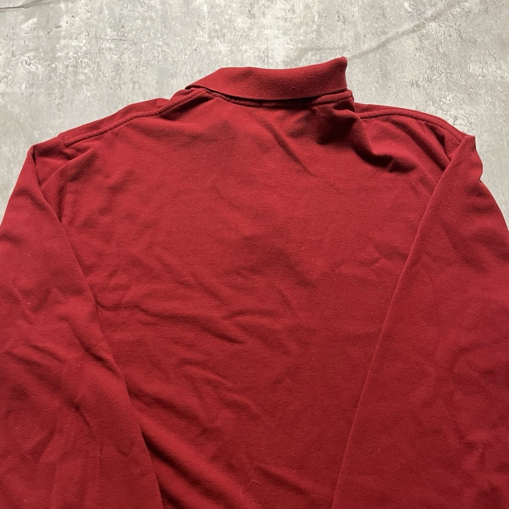 Polo Ralph Lauren Long Sleeve Red Button Polo - 100% Cotton - W/ Pony Mens Large - Picture 8 of 9